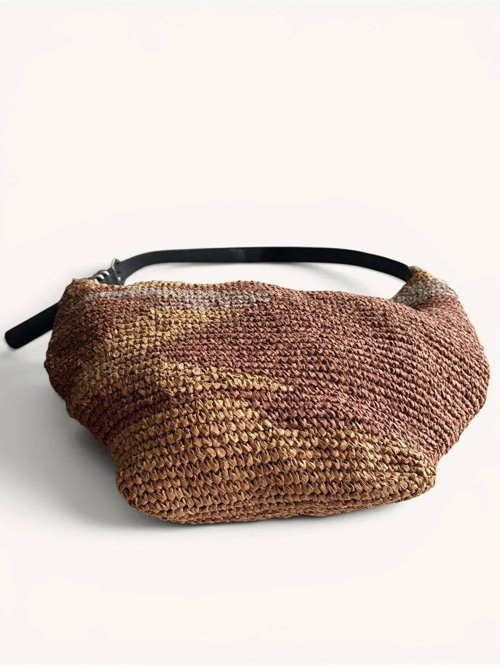 Free People Woven Hobo Bag in Brown, Tan, Cream